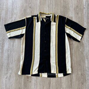 Mens Syllables System Striped Button Up - XL